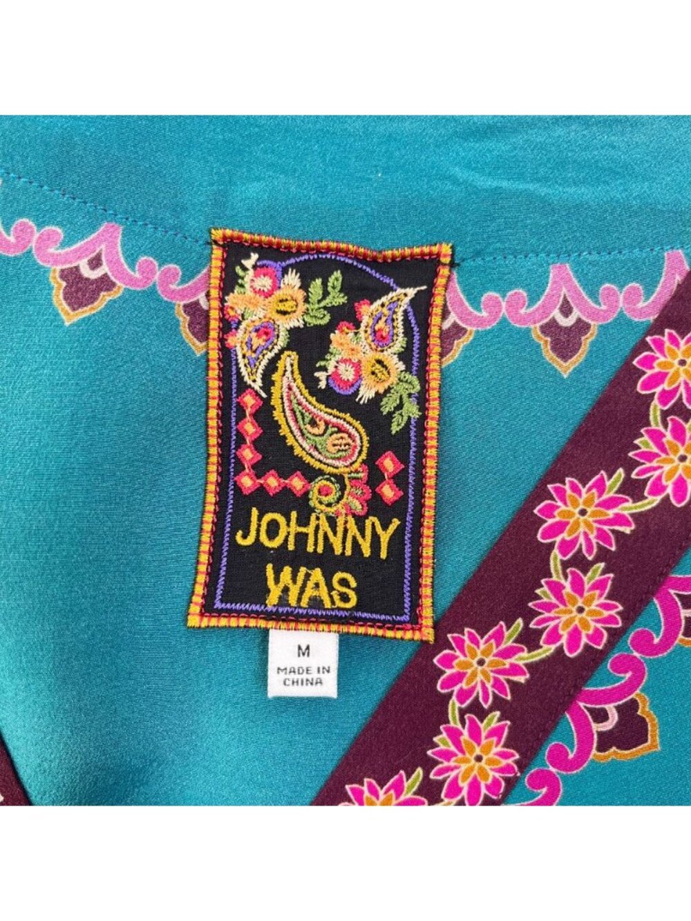 $448 NWOT JOHNNY WAS Judith Silk Floral Maxi Dress Size M - Picture 9 of 14